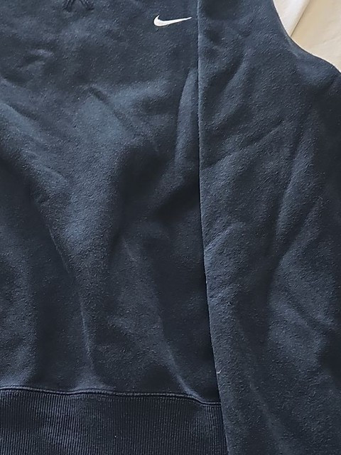 Vintage Nike Embroidered Swoosh Crewneck Sweatshirt Navy Blue 405 - Image 4