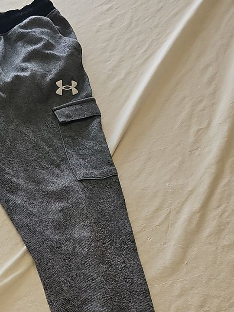 Under Armour Youth Loose Fit Cargo Joggers in Charcoal Grey 404 - Image 3