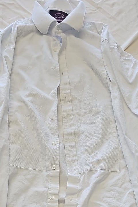 Charles Tyrwhitt Classic Fit White Dress Shirt with French Cuffs S16.5 A444 - Image 8