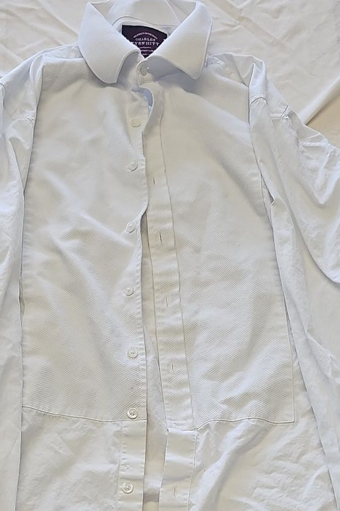 Charles Tyrwhitt Classic Fit White Dress Shirt with French Cuffs S16.5 A444 - Image 8