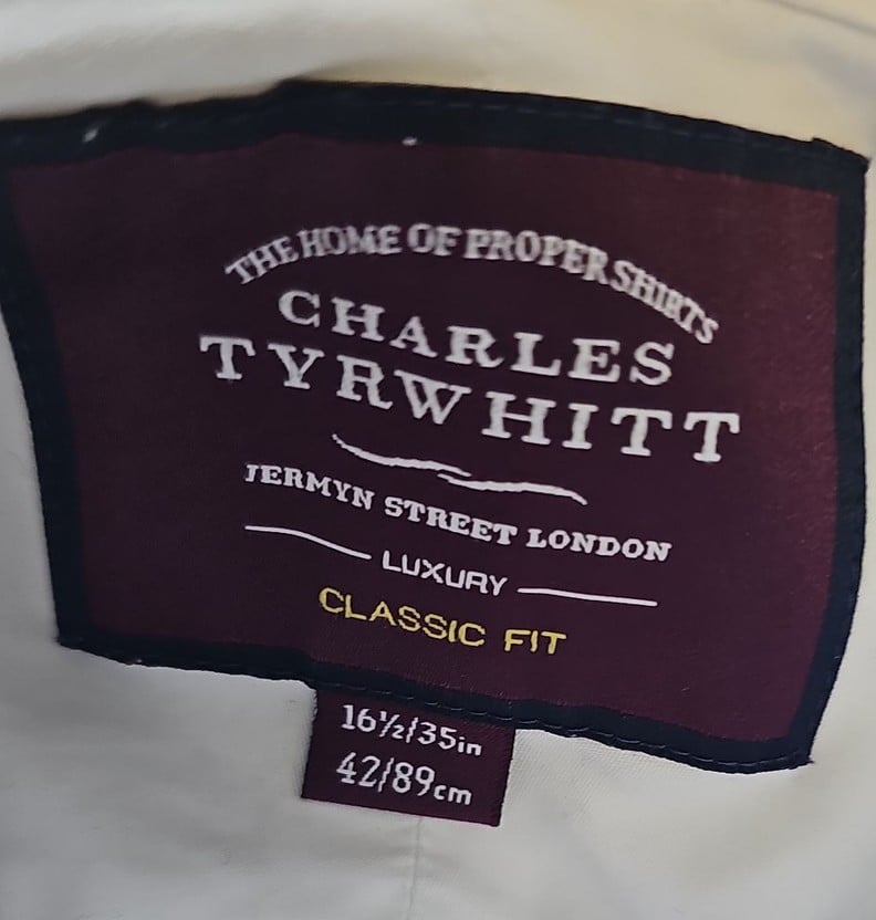 Charles Tyrwhitt Classic Fit White Dress Shirt with French Cuffs S16.5 A444 - Image 10
