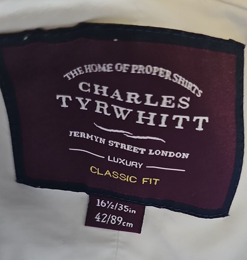 Charles Tyrwhitt Classic Fit White Dress Shirt with French Cuffs S16.5 A444 - Image 10