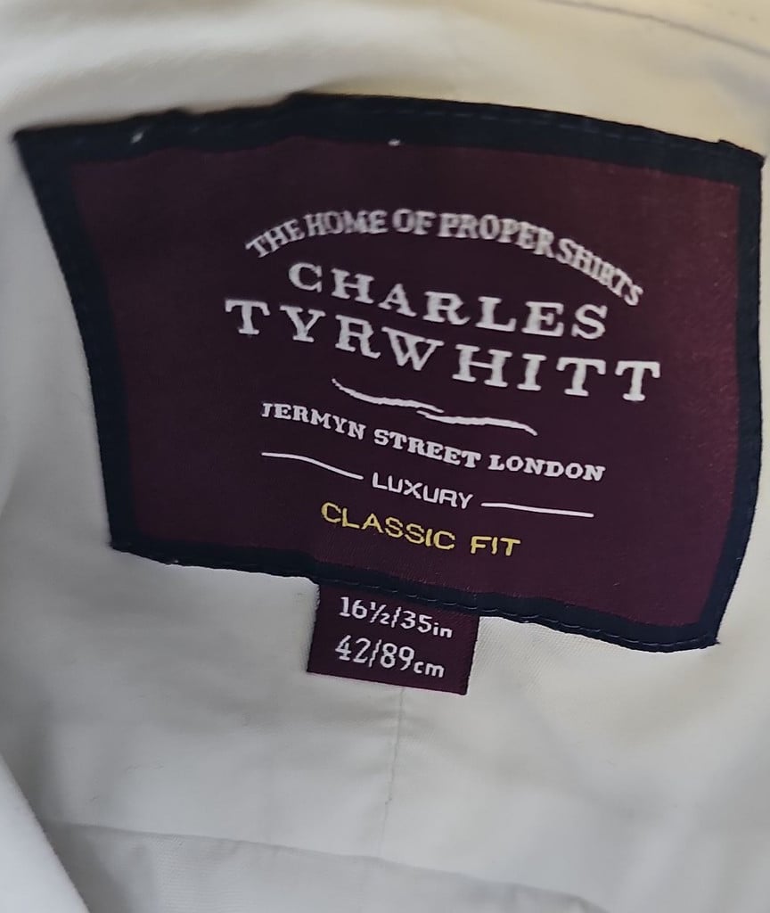 Charles Tyrwhitt Classic Fit White Dress Shirt with French Cuffs S16.5 A444 - Image 11