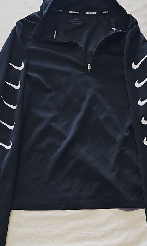 Nike Running Dri-FIT Half-Zip Long Sleeve Top with Arm Swooshes 395 - Image 8