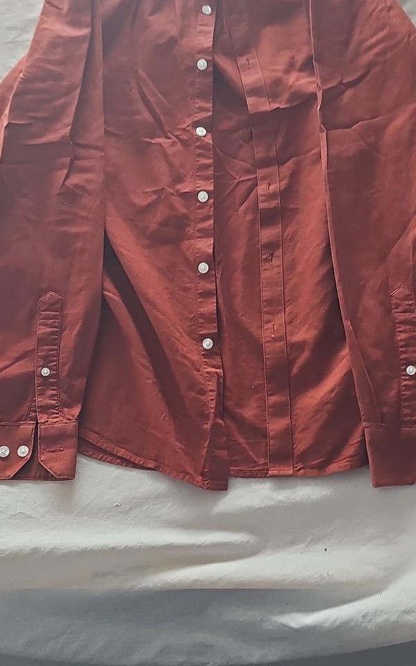 Farah Slim Fit Rust Orange 100% Organic Cotton Shirt M 371 - Image 7