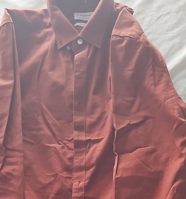 Farah Slim Fit Rust Orange 100% Organic Cotton Shirt M 371 - Image 9
