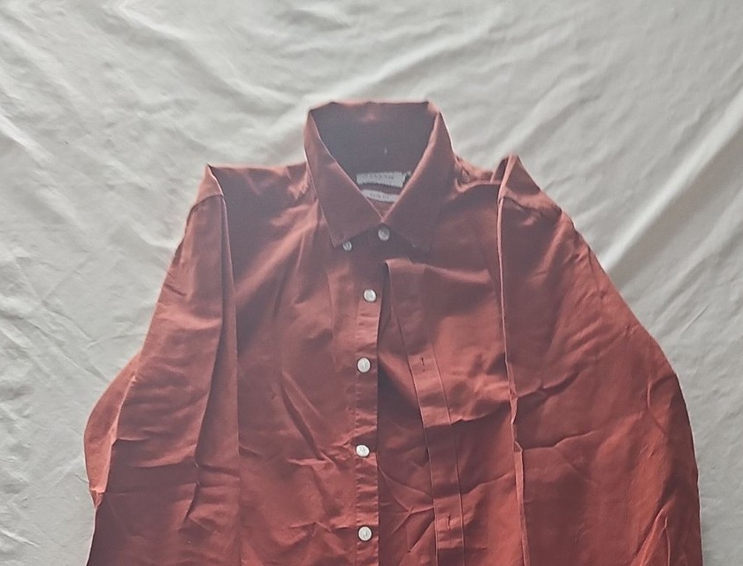Farah Slim Fit Rust Orange 100% Organic Cotton Shirt M 371 - Image 8