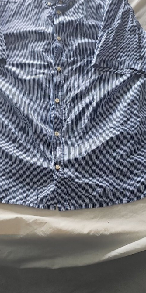 Maine New England Blue Striped Short Sleeve Shirt XXXL 373 - Image 7