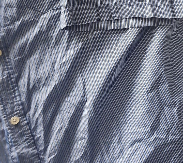 Maine New England Blue Striped Short Sleeve Shirt XXXL 373 - Image 12