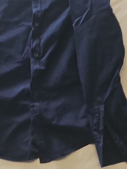 Threadbare Men's Navy Blue Linen Blend Long Sleeve Shirt 375 - Image 6