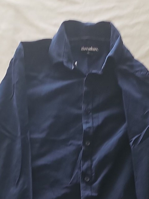 Threadbare Men's Navy Blue Linen Blend Long Sleeve Shirt 375 - Image 5