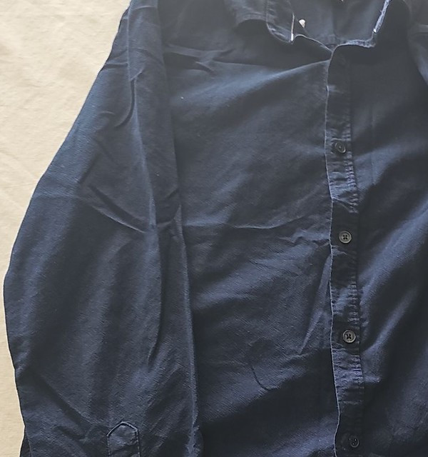 Threadbare Men's Navy Blue Linen Blend Long Sleeve Shirt 375 - Image 7