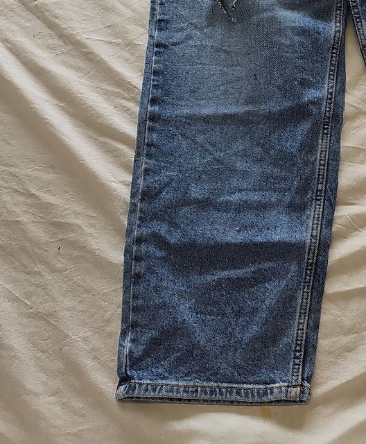 F&F Distressed Wide Leg Blue Denim Jeans B452 - Image 8