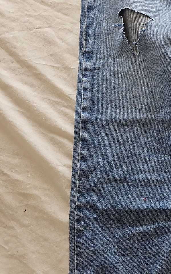 F&F Distressed Wide Leg Blue Denim Jeans B452 - Image 10