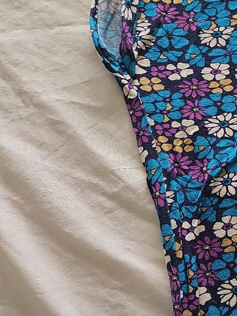 Tu Woman Floral Print T-Shirt in Vibrant Teal and Purple s16 B453 - Image 8