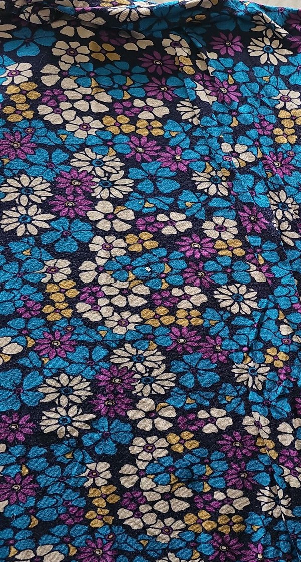 Tu Woman Floral Print T-Shirt in Vibrant Teal and Purple s16 B453 - Image 10