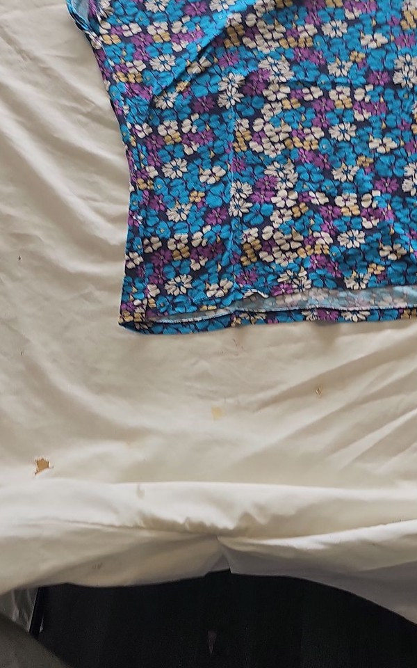 Tu Woman Floral Print T-Shirt in Vibrant Teal and Purple s16 B453 - Image 7