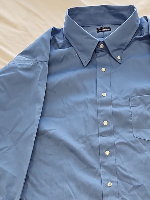 Van Heusen Ultra Wrinkle Free Blue Button-Down Shirt - 3XL Regular Fit B469 - Image 7