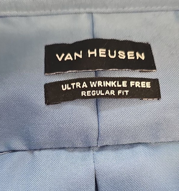 Van Heusen Ultra Wrinkle Free Blue Button-Down Shirt - 3XL Regular Fit B469 - Image 11