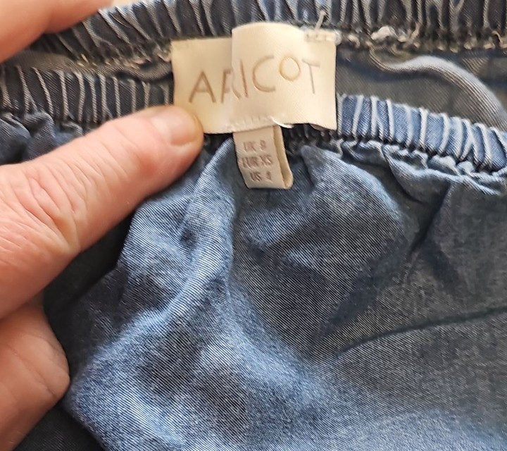 Apricot Off-the-Shoulder Chambray Denim Mini Dress Uk8 B460 - Image 10