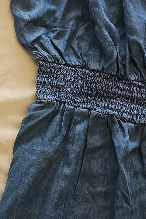 Apricot Off-the-Shoulder Chambray Denim Mini Dress Uk8 B460 - Image 12