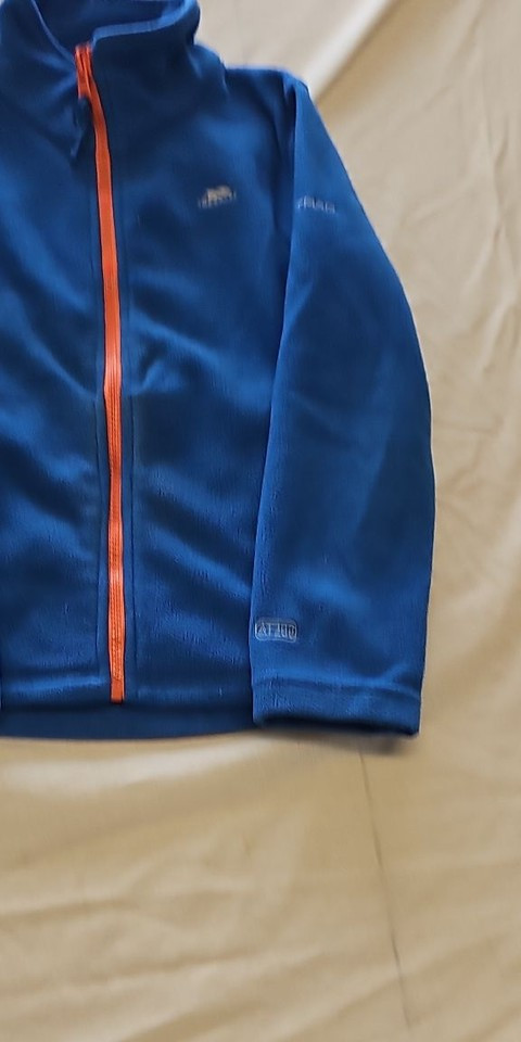 Trespass Kids Blue Full Zip Fleece Jacket with Orange Contrast B464 - Image 7