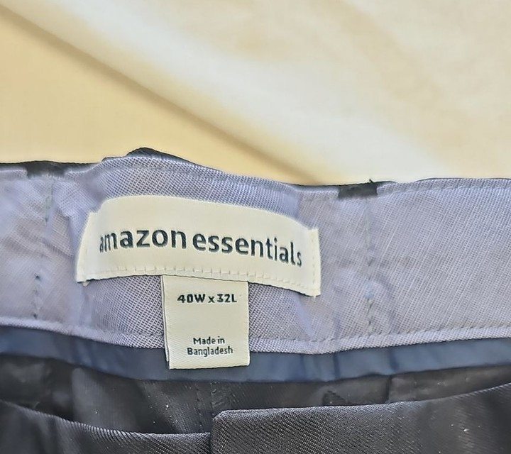 Amazon Essentials Men's Black Flat-Front Dress Trousers 40W x 32L C475 - Image 9