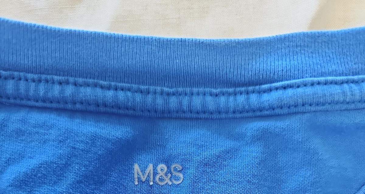M&S Regular Fit Azure Blue Cotton T-Shirt Size 2XL D501 - Image 8