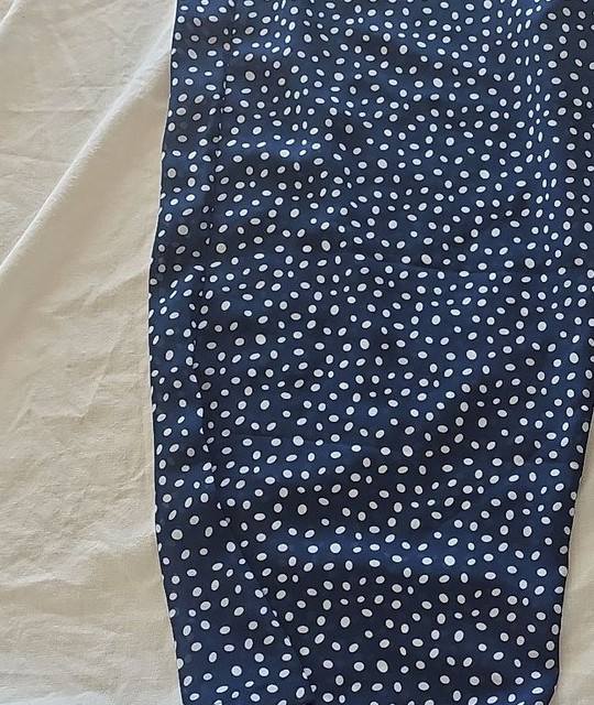Tu Woman Navy Blue Polka Dot Cropped Trousers Size 22 C486 - Image 8