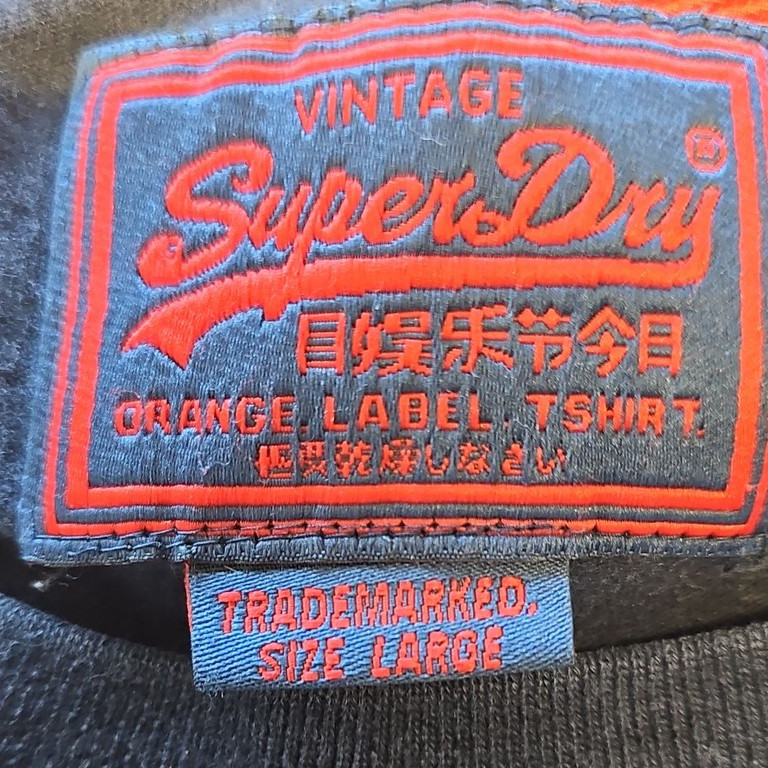 Superdry Orange Label Navy Blue Vintage Embroidered T-Shirt D509 - Image 10