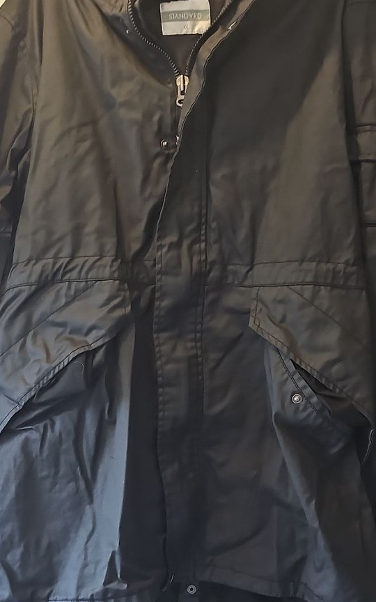 STANDVRD Men's Black Hooded Fishtail Parka Jacket XXL W553 - Image 8
