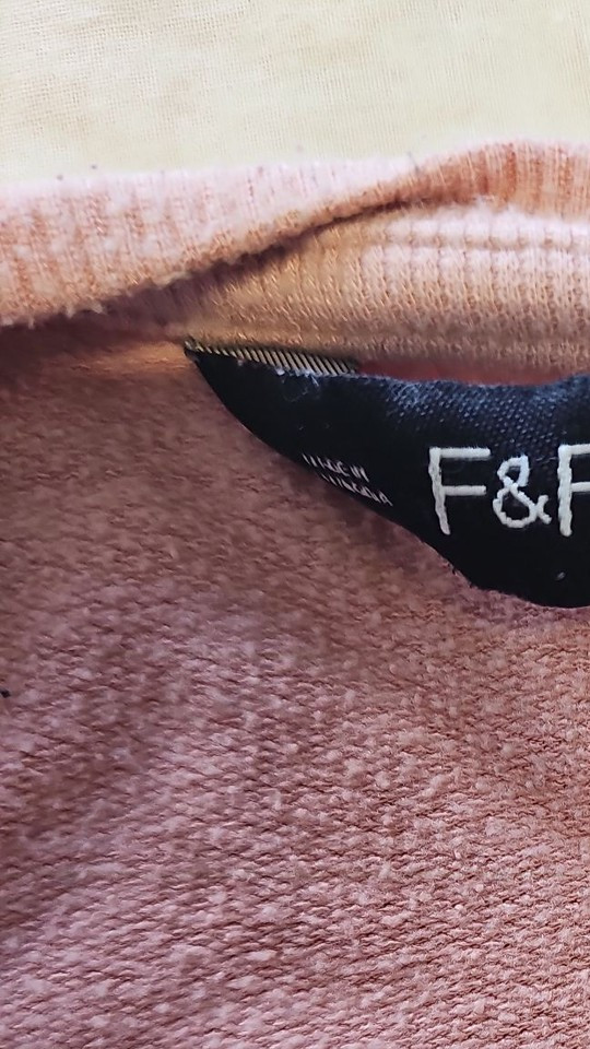 F&F Women's Dusty Rose Crewneck Sweatshirt Size UK 8 F532 - Image 7