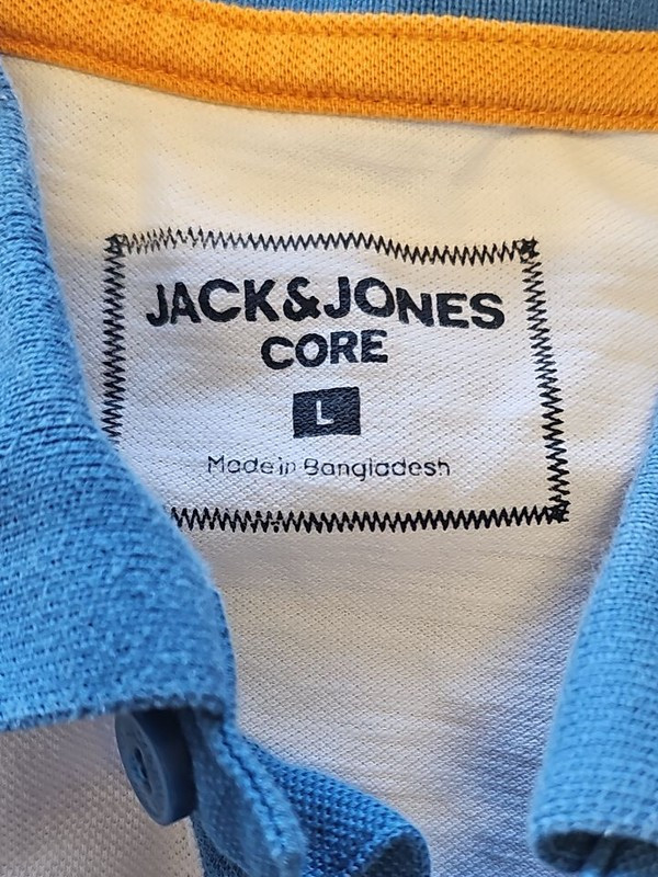 Jack & Jones Core White Polo Shirt with Contrast Tipping F536 - Image 10
