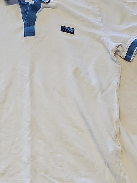Jack & Jones Core White Polo Shirt with Contrast Tipping F536 - Image 8