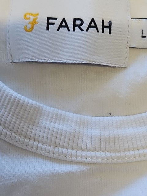 Farah Men's Classic White Long Sleeve T-Shirt - Size Large F537 - Image 10