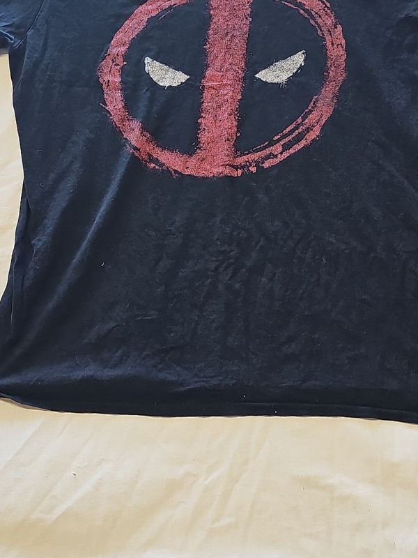 Marvel Deadpool Distressed Logo Graphic T-Shirt - Black XL F538 - Image 8