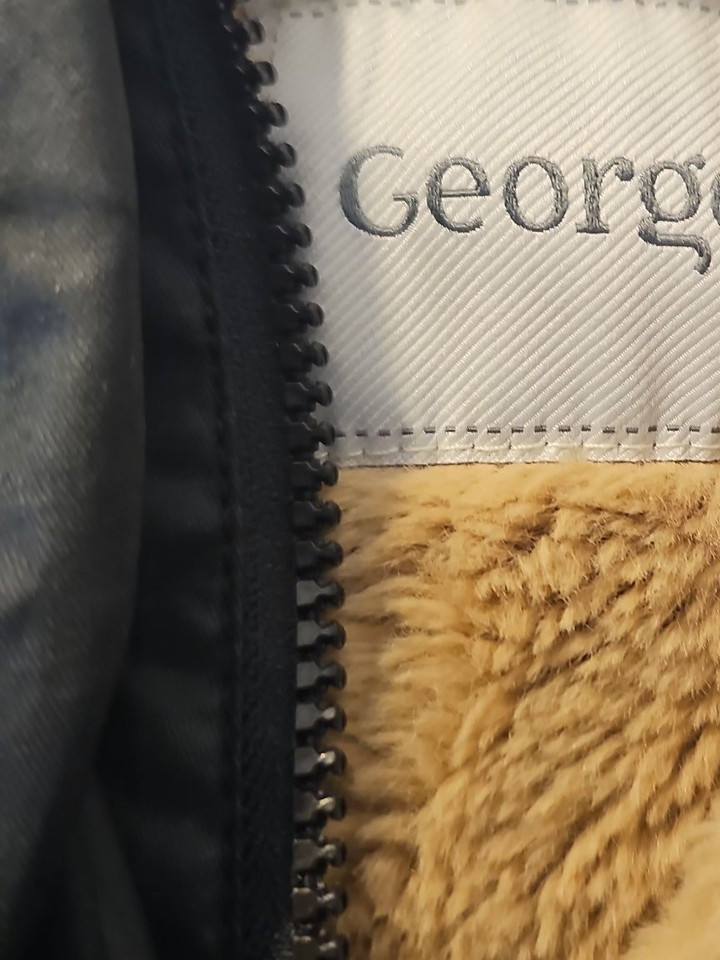 George Black Waxed-Look Parka with Faux Fur Lining W452 - Image 10