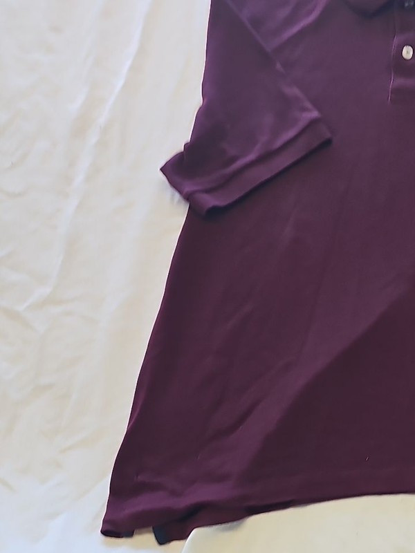 Nautica Classic Fit Burgundy Pique Polo Shirt - Men's Size Large F549 - Image 8