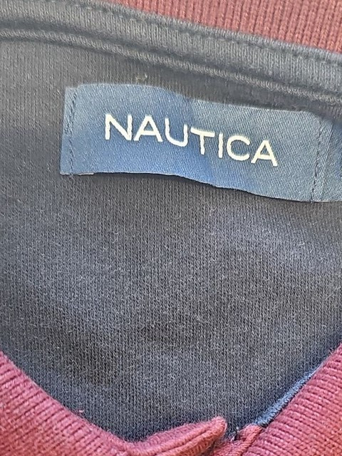 Nautica Classic Fit Burgundy Pique Polo Shirt - Men's Size Large F549 - Image 9