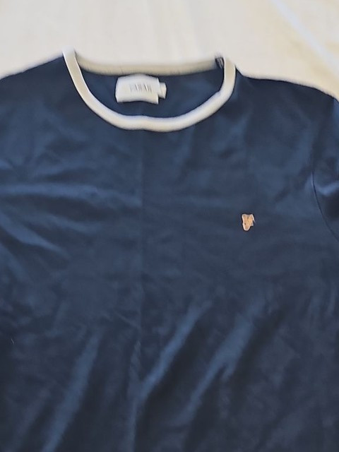 Farah Vintage Men's Navy Ringer T-Shirt F542 - Image 9