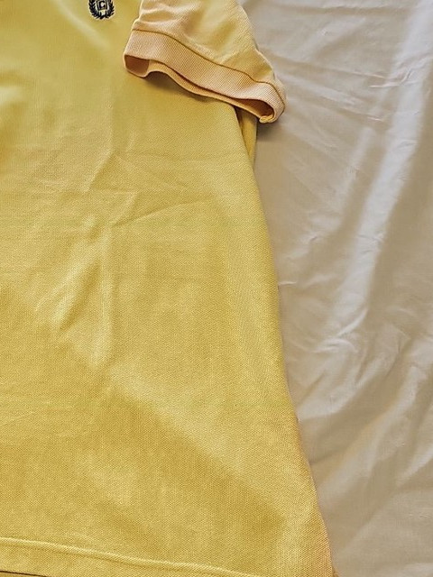 Vintage Chaps Ralph Lauren Pastel Yellow Pique Polo Shirt F550 - Image 8