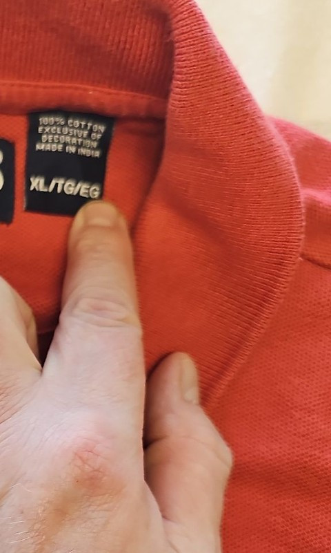 Chaps Ralph Lauren Red Pique Cotton Polo Shirt XL G528 - Image 9