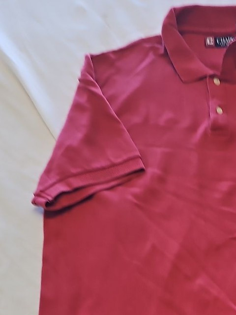 Chaps Ralph Lauren Red Pique Cotton Polo Shirt XL G528 - Image 7