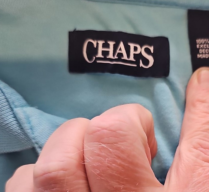 Chaps Light Blue Cotton Polo Shirt with Pocket Size m G519 - Image 10