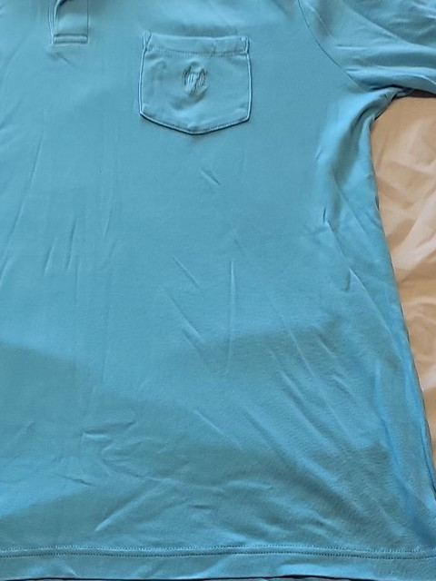 Chaps Light Blue Cotton Polo Shirt with Pocket Size m G519 - Image 9