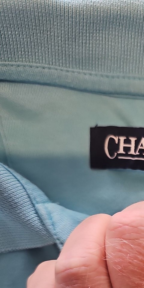 Chaps Light Blue Cotton Polo Shirt with Pocket Size m G519 - Image 11