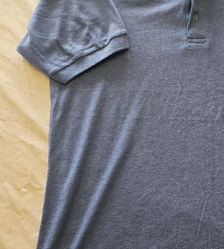 Vintage Timberjack Heather Blue Piqué Polo Shirt - Size XL G573 - Image 12