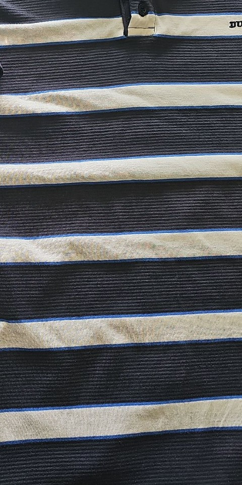 Dunlop Golf Men's Striped Polo Shirt XL Blue White Large H597 - Image 9