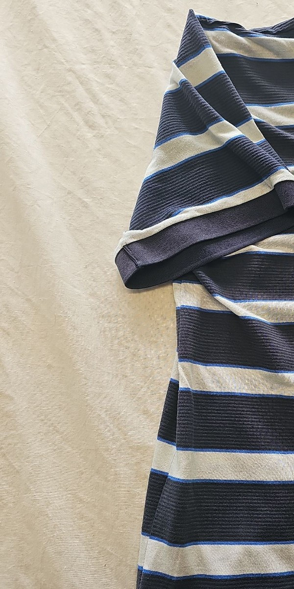 Dunlop Golf Men's Striped Polo Shirt XL Blue White Large H597 - Image 10