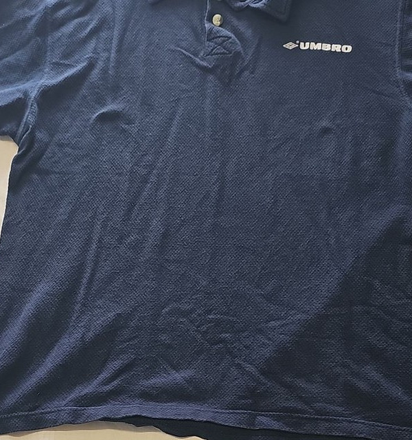 Vintage Umbro Navy Blue Pique Polo Shirt XL H599 - Image 11